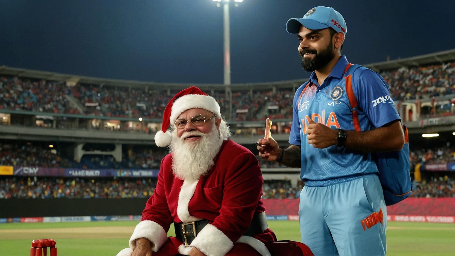Santa Claus with Virat Kohli
